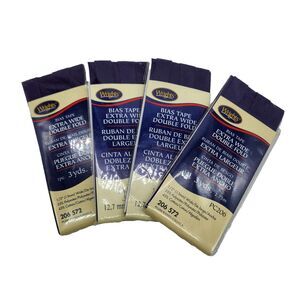 Lot of 4 Wrights Extra Wide Double Fold Bias Tape PC206-572 Plum 1/2" Wide 3 Yds